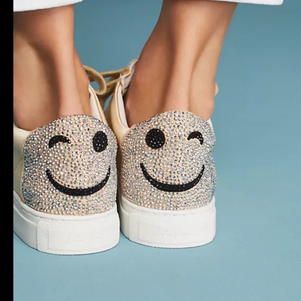 Lola Cruz embellished smiley leather‎ sneaker 36-6